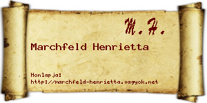 Marchfeld Henrietta névjegykártya